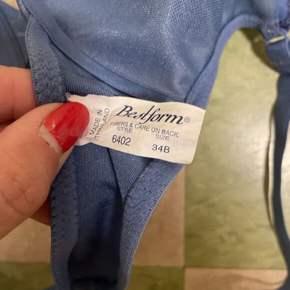 Vintage Bestform Bra 36b Unlined Blue Underwire Front Closure - Picture 5 of 7